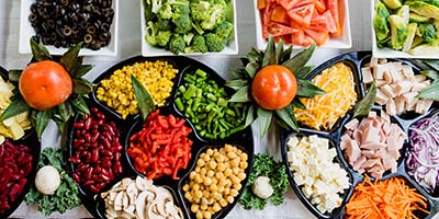 Pile of healthy food options
