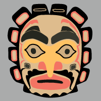 Digital illustration of a mask.