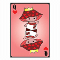 Player card, a mushroom queen of hearts.