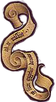 floating parchment, curled and twisted