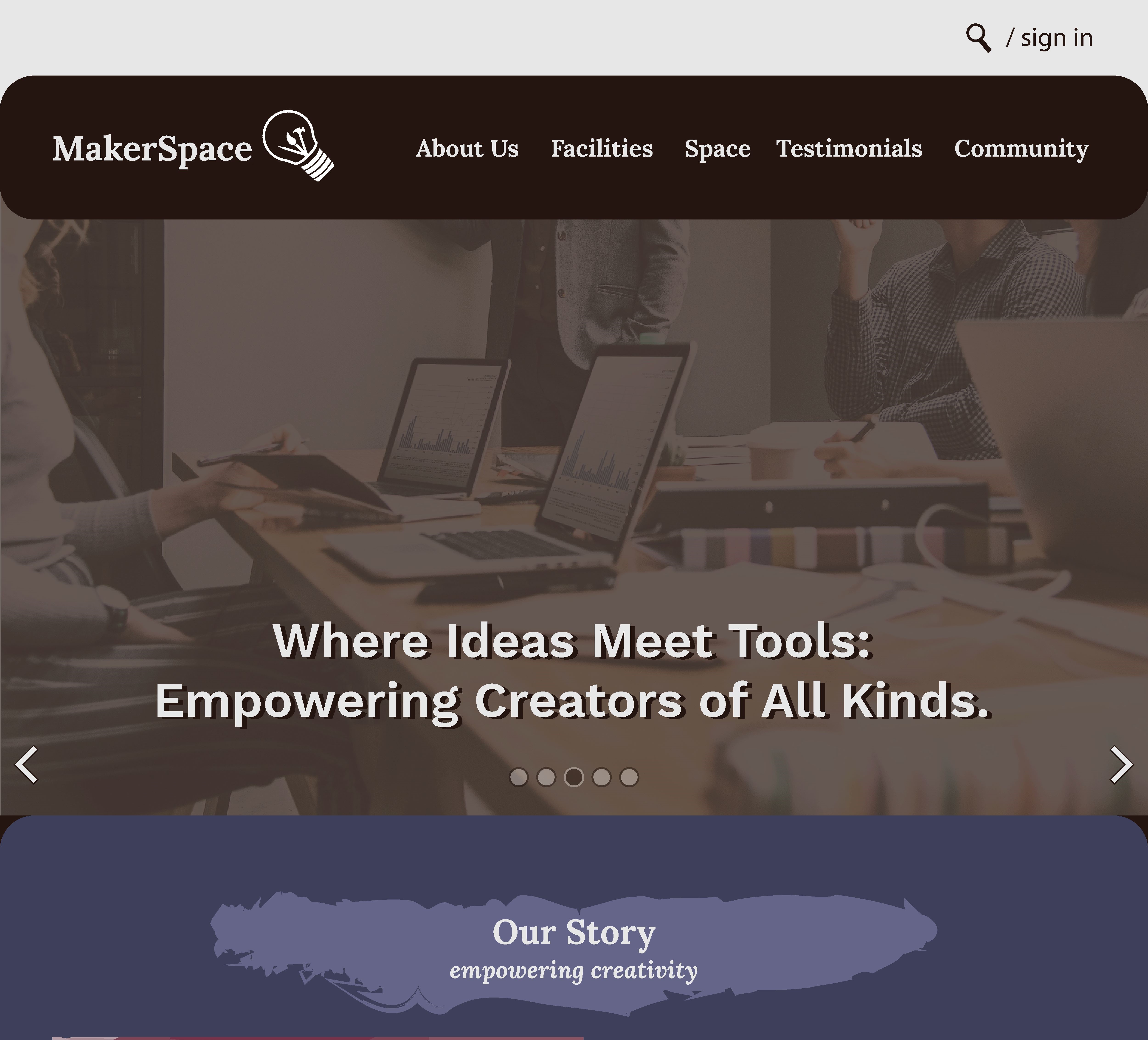 pic of makerspace microsite frontpage