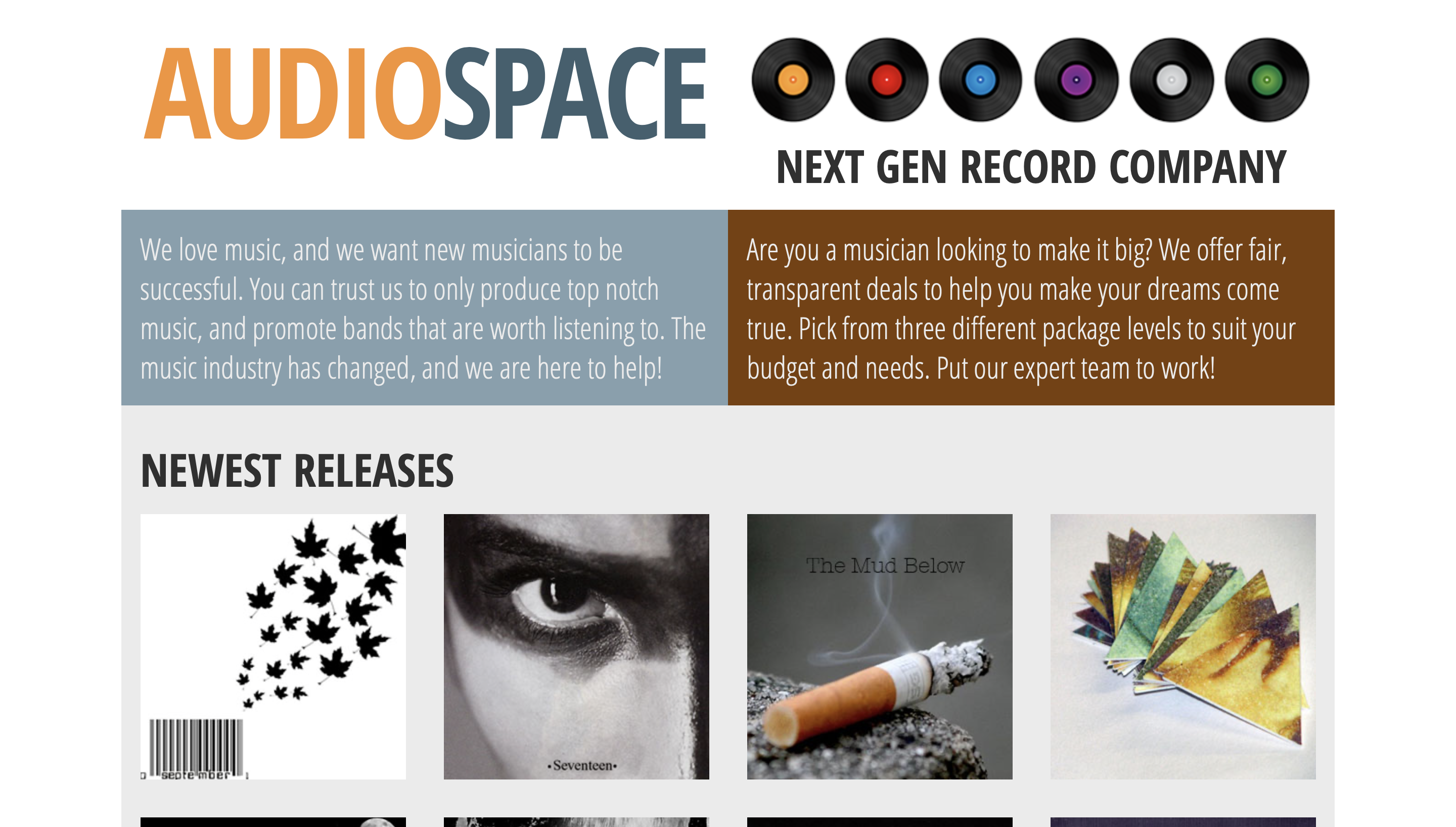 website for a record company