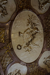Decorated ceiling of an alley in Vienna, Austria