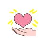 hand holding heart