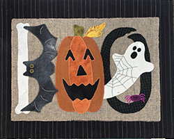  Halloween motifs of bone, bat, jack-o-lanter, ghost, spider