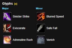 My PVE Combat Glyphs. Click to go to the Talent Calculator