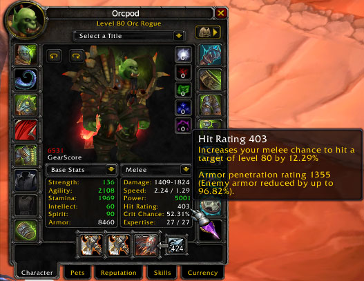 Example of wrong character's stats