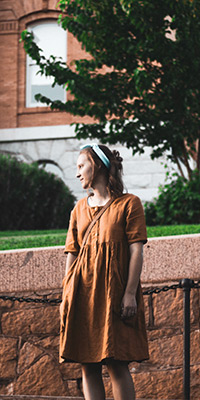 senior portrait with vibrant colors