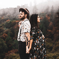 side shot portrait of couple