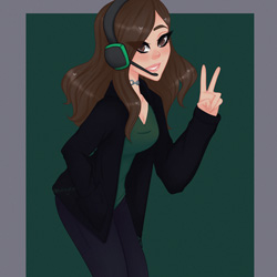 Finished artwork of a half body commission