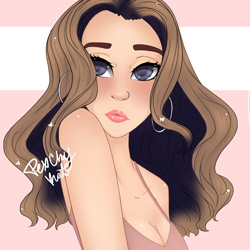 Artwork of a clean line and cell shaded bust portrait