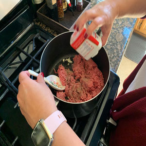 Image of the meat being cooked