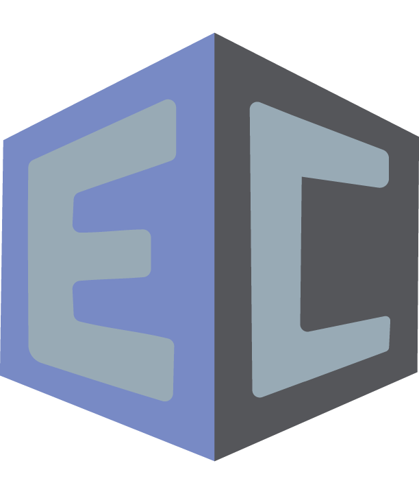 A hexagon with the capital letters EC representing the service's initials.