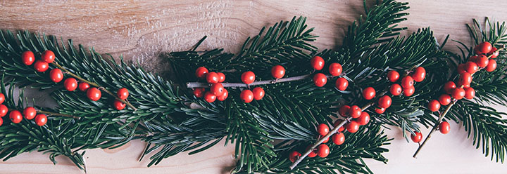 A stretched out piece of festive decor.