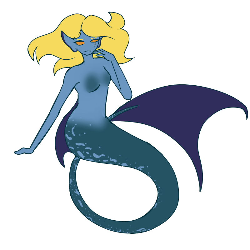 a mermaid based on the planet Mercury