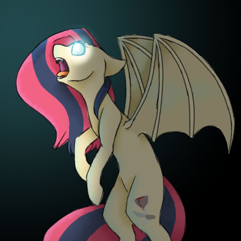Bat pony Summer yelling in the dark