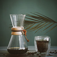 chemex coffee maker and coffee cup