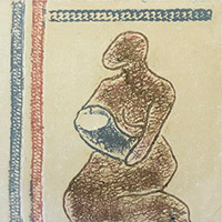 Abstract woman holding a baby