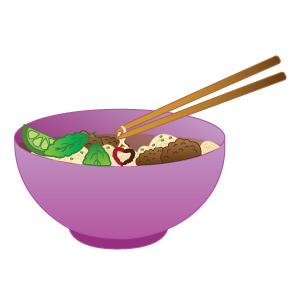 Illustration of a bowl of pho