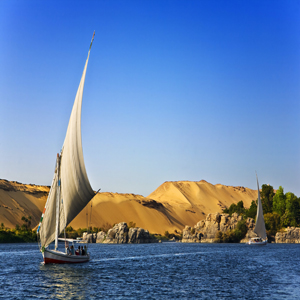 sailboat in the Nile River in Aswan