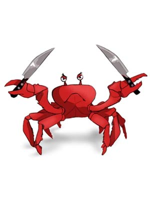 Portfolio Image 1: A crab wielding two kitchen knives