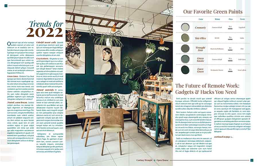 Trends for 2022 and paint swatches