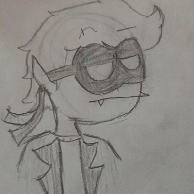 A lizard boy wearing an eye mask