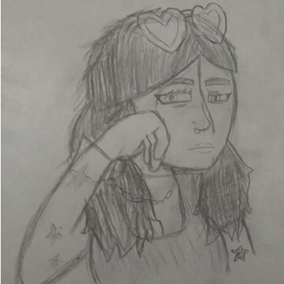 A girl looking sad