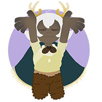 thigh-up illustration with simple background