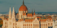 white and red Parliament building