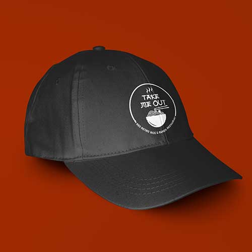 Mockup with Take Me Out's Logo Design