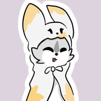 a Cartoon cat drawing wearing a blanket around them