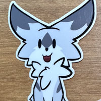 Drawing of a Happy Cat Cartoon on a sticker