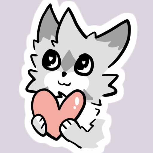 A drawing of a cat holding a love heart