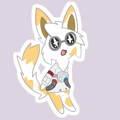 Drawing of a Cartoon Cat wearing a space suit looking amazed