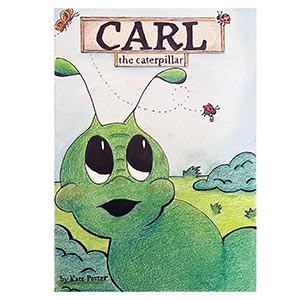 childrens book cover sketch of a caterpillar