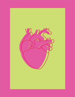 neon heart outlines
