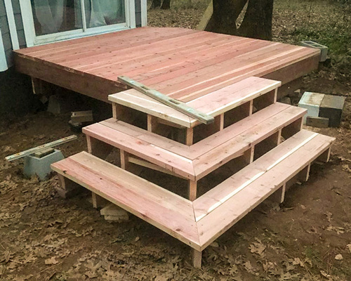 Custom Deck with Wood Stairs