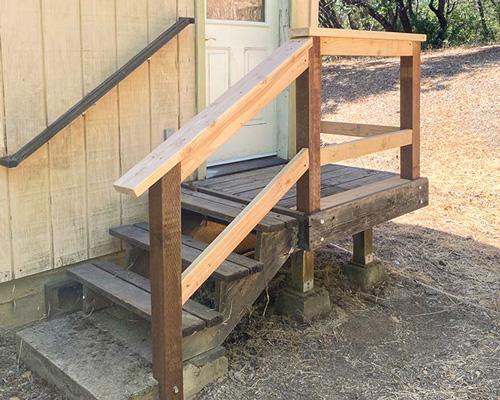 Repaired Wooden Staircase Rail