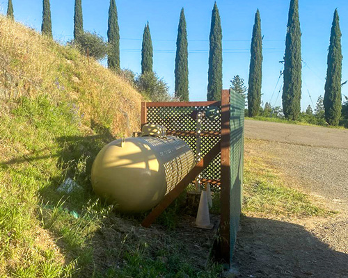 Wooden gas tank cover