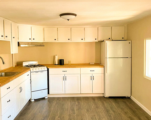 Remodeled Kitchen Floor and Cabinets