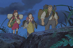 a tiny family with their belongings traveling to a new place