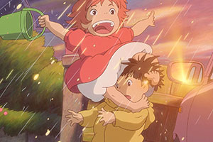 a young girl jumps on top of a young boy