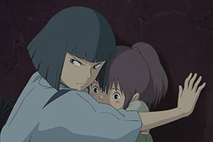 a young boy protects a young girl