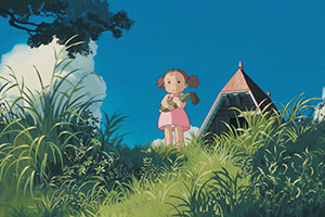 a young girl looking out over a hill