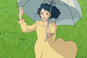 a woman waving goodbye