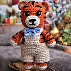 Small crochet tiger stuffed animal