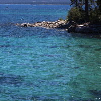 The emerald and blue waters of Emerald Bay 