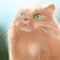 cat painting digital