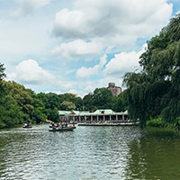 The Loeb Boathouse on the lake in Central Park